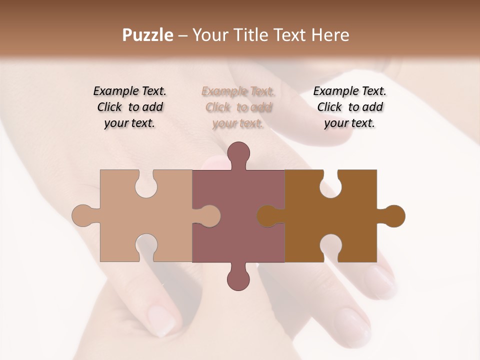 Two Hands Touching Each Other With A Brown Background PowerPoint Template