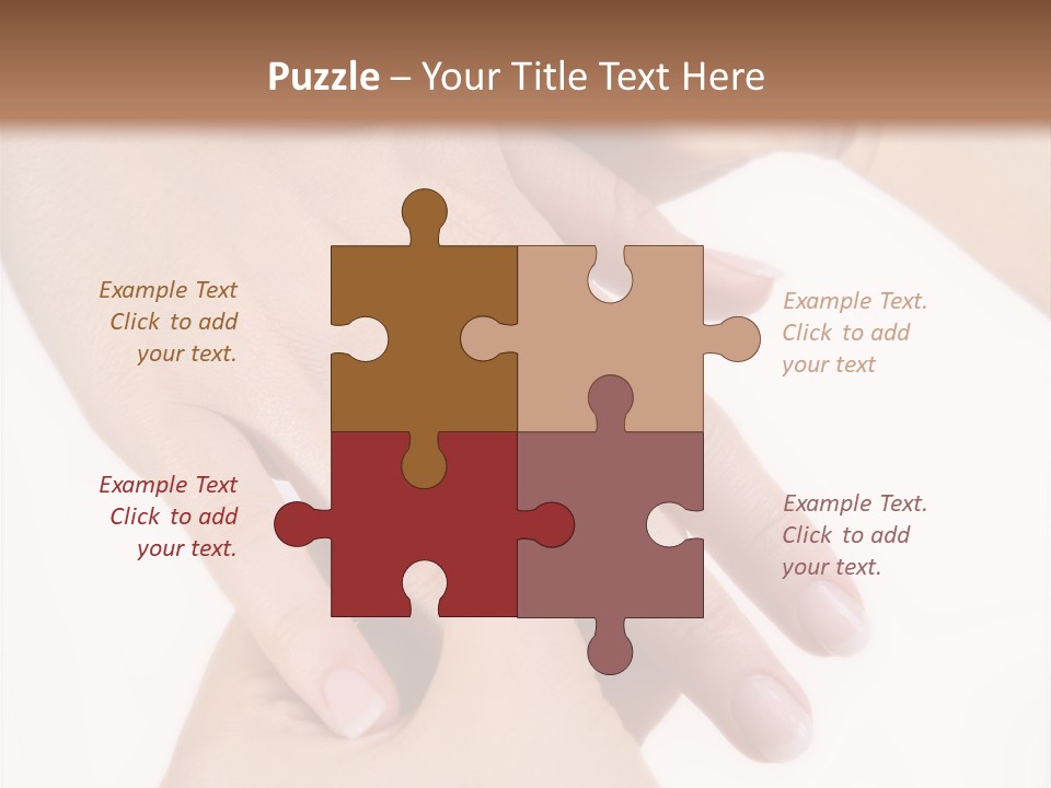 Two Hands Touching Each Other With A Brown Background PowerPoint Template
