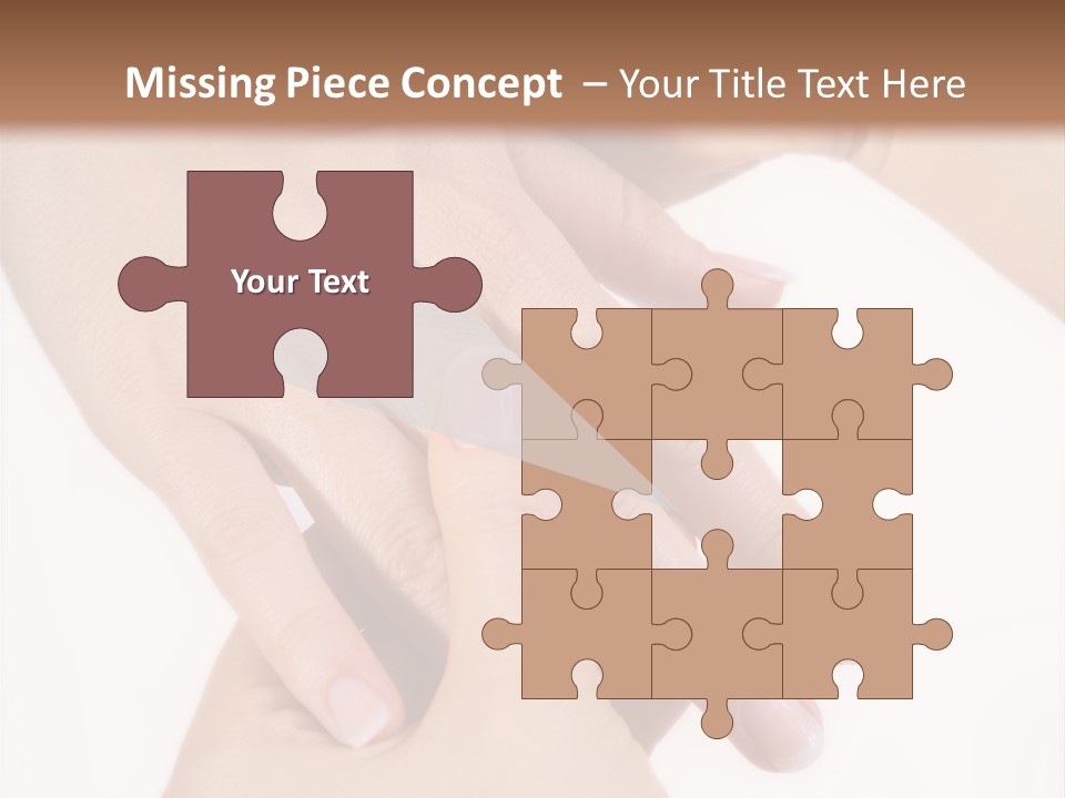 Two Hands Touching Each Other With A Brown Background PowerPoint Template