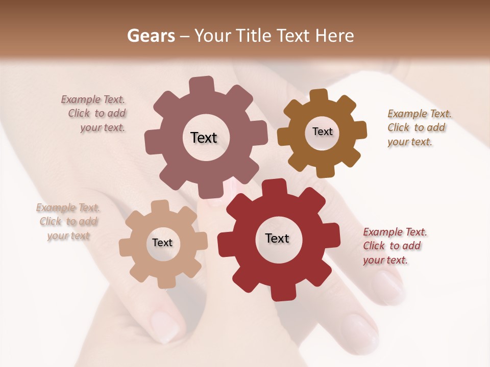 Two Hands Touching Each Other With A Brown Background PowerPoint Template