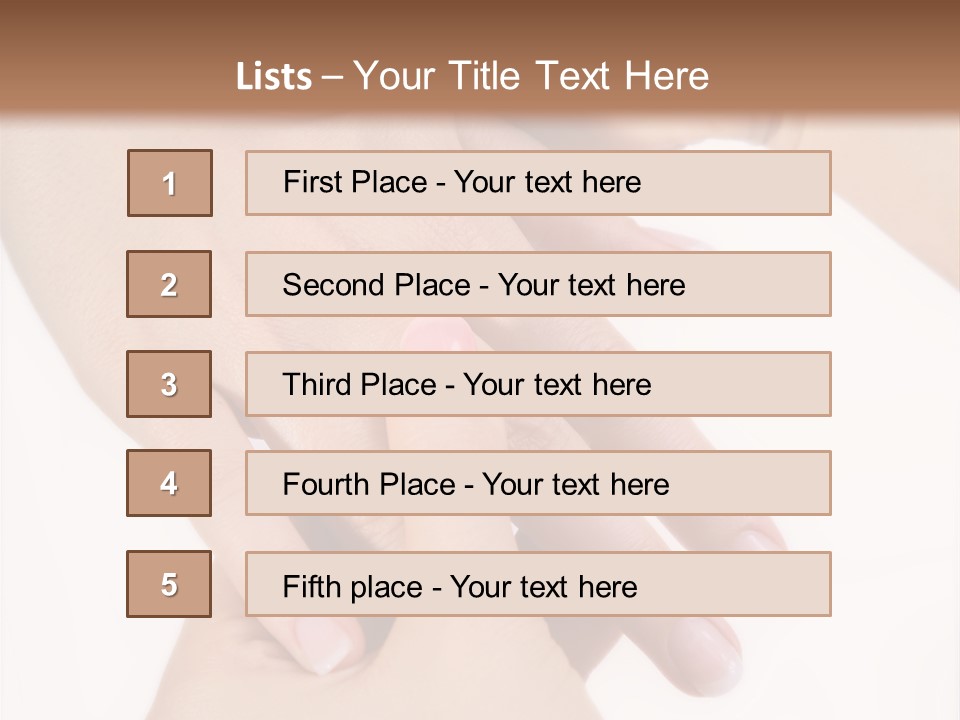 Two Hands Touching Each Other With A Brown Background PowerPoint Template