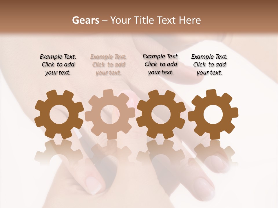 Two Hands Touching Each Other With A Brown Background PowerPoint Template