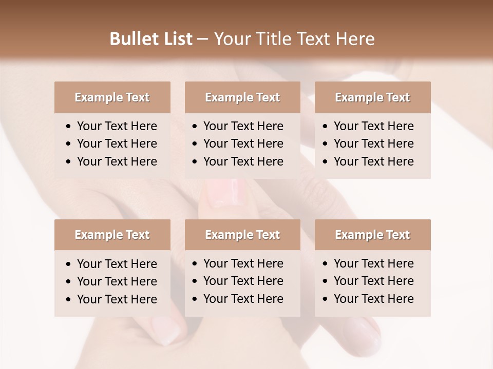 Two Hands Touching Each Other With A Brown Background PowerPoint Template