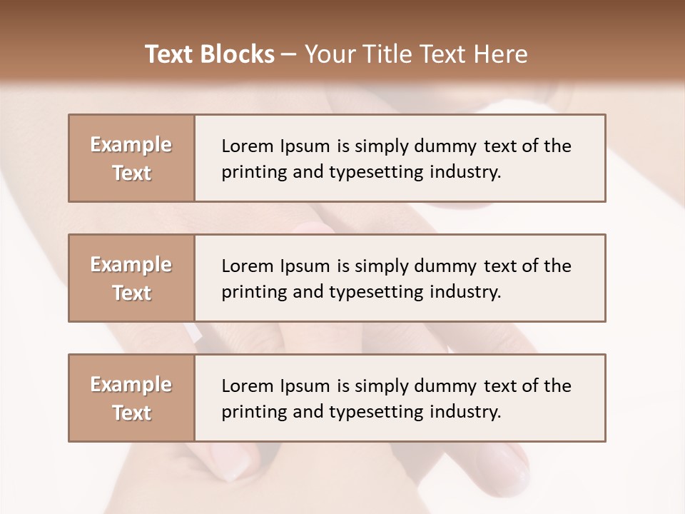 Two Hands Touching Each Other With A Brown Background PowerPoint Template