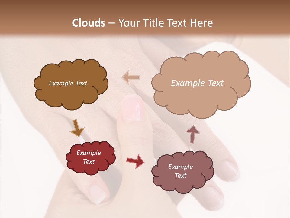Two Hands Touching Each Other With A Brown Background PowerPoint Template