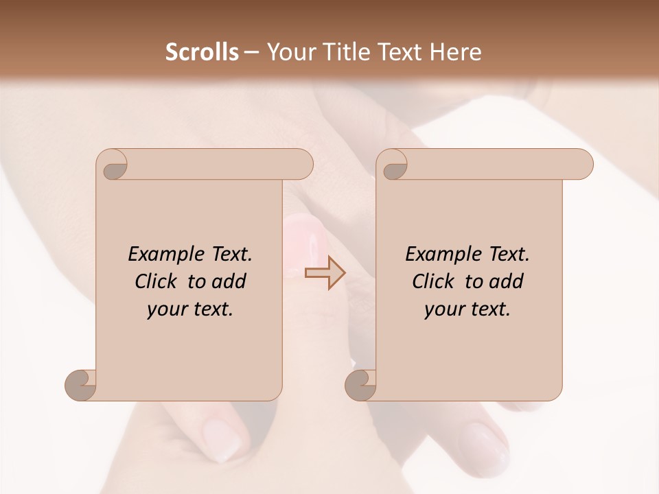 Two Hands Touching Each Other With A Brown Background PowerPoint Template