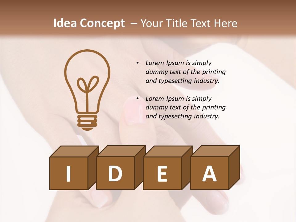 Two Hands Touching Each Other With A Brown Background PowerPoint Template