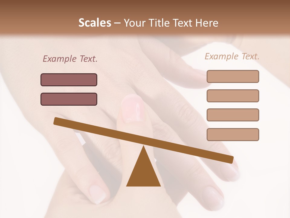 Two Hands Touching Each Other With A Brown Background PowerPoint Template