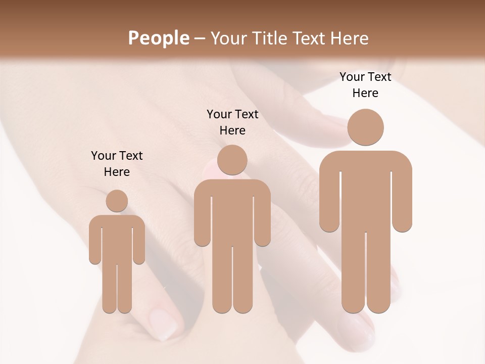 Two Hands Touching Each Other With A Brown Background PowerPoint Template