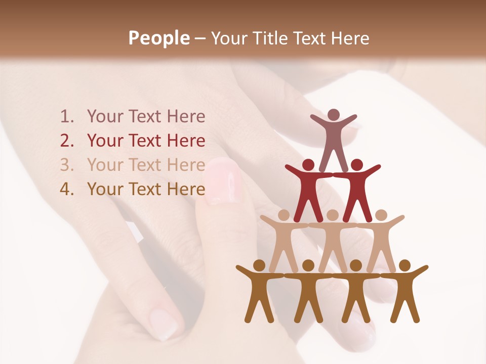 Two Hands Touching Each Other With A Brown Background PowerPoint Template
