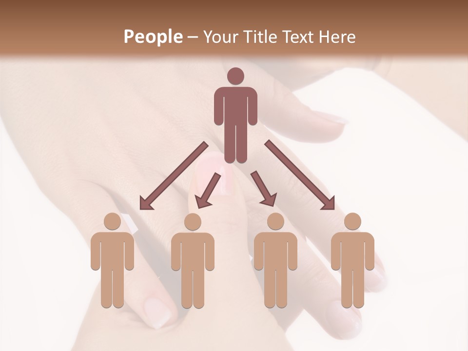 Two Hands Touching Each Other With A Brown Background PowerPoint Template