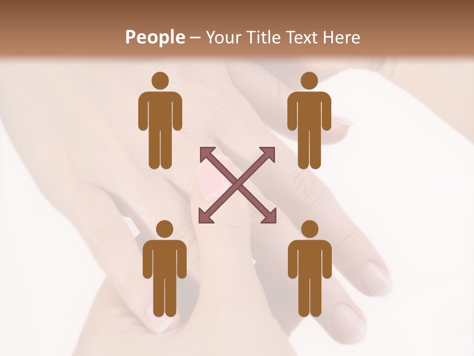 Two Hands Touching Each Other With A Brown Background PowerPoint Template