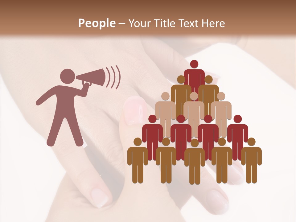 Two Hands Touching Each Other With A Brown Background PowerPoint Template