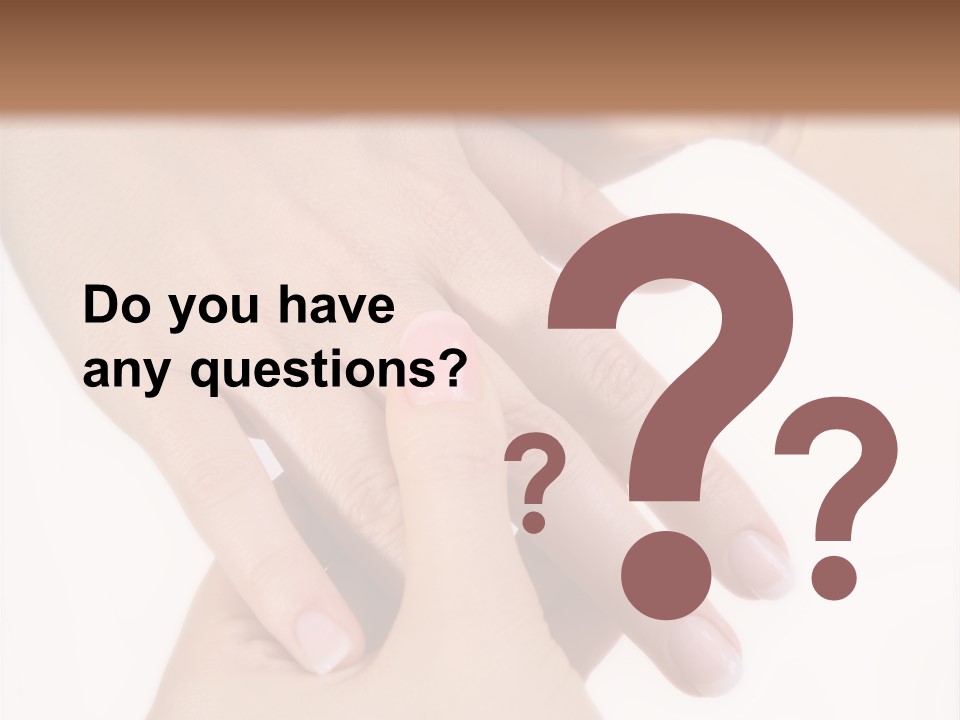 Two Hands Touching Each Other With A Brown Background PowerPoint Template