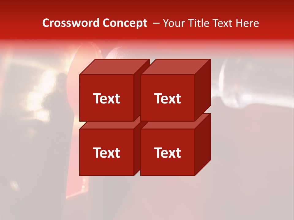 Key & Keyhole With Light Coming From It PowerPoint Template