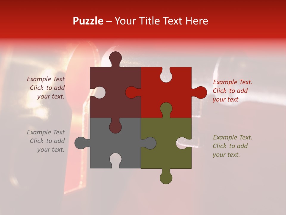 Key & Keyhole With Light Coming From It PowerPoint Template