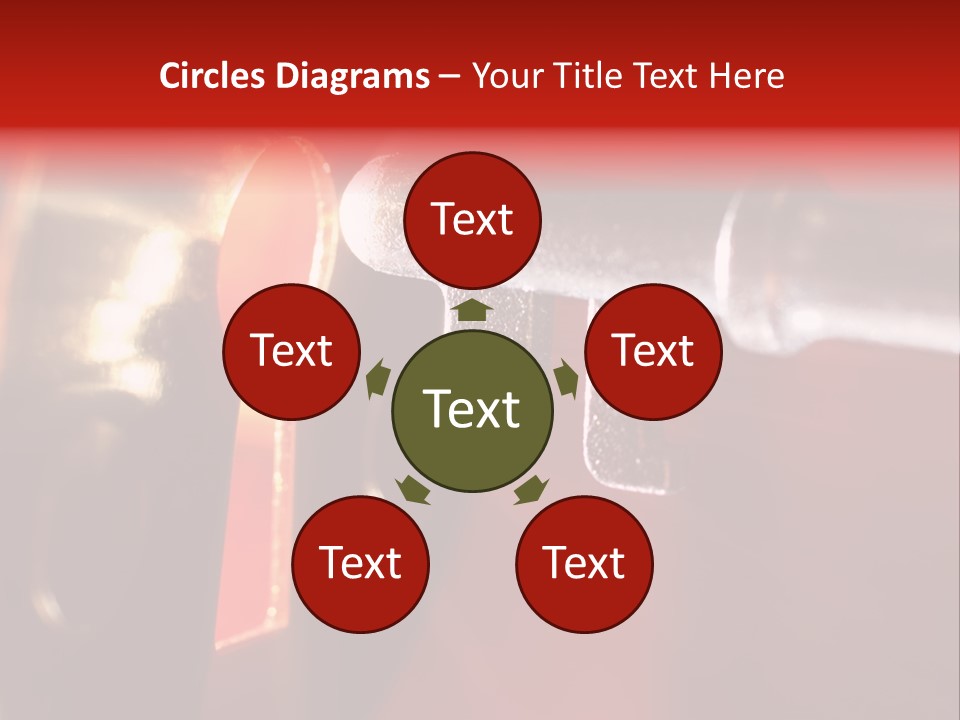 Key & Keyhole With Light Coming From It PowerPoint Template