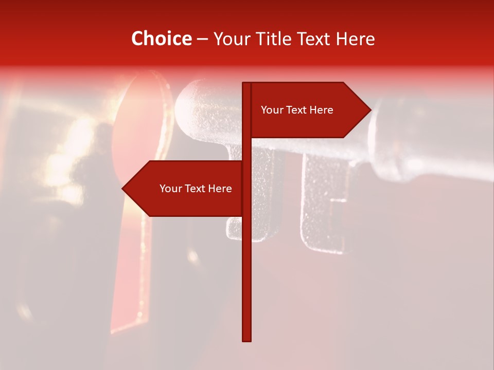 Key & Keyhole With Light Coming From It PowerPoint Template