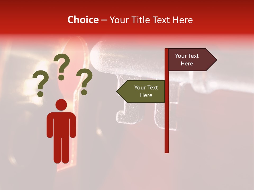 Key & Keyhole With Light Coming From It PowerPoint Template