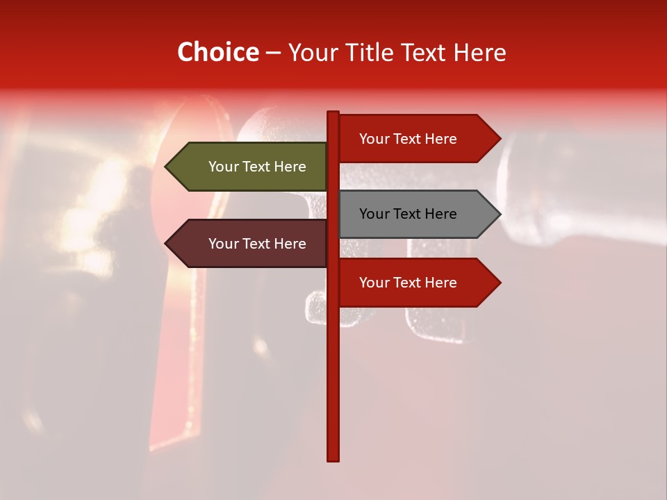 Key & Keyhole With Light Coming From It PowerPoint Template