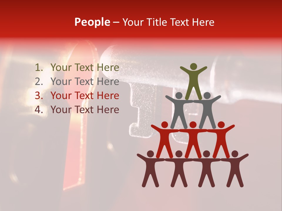 Key & Keyhole With Light Coming From It PowerPoint Template