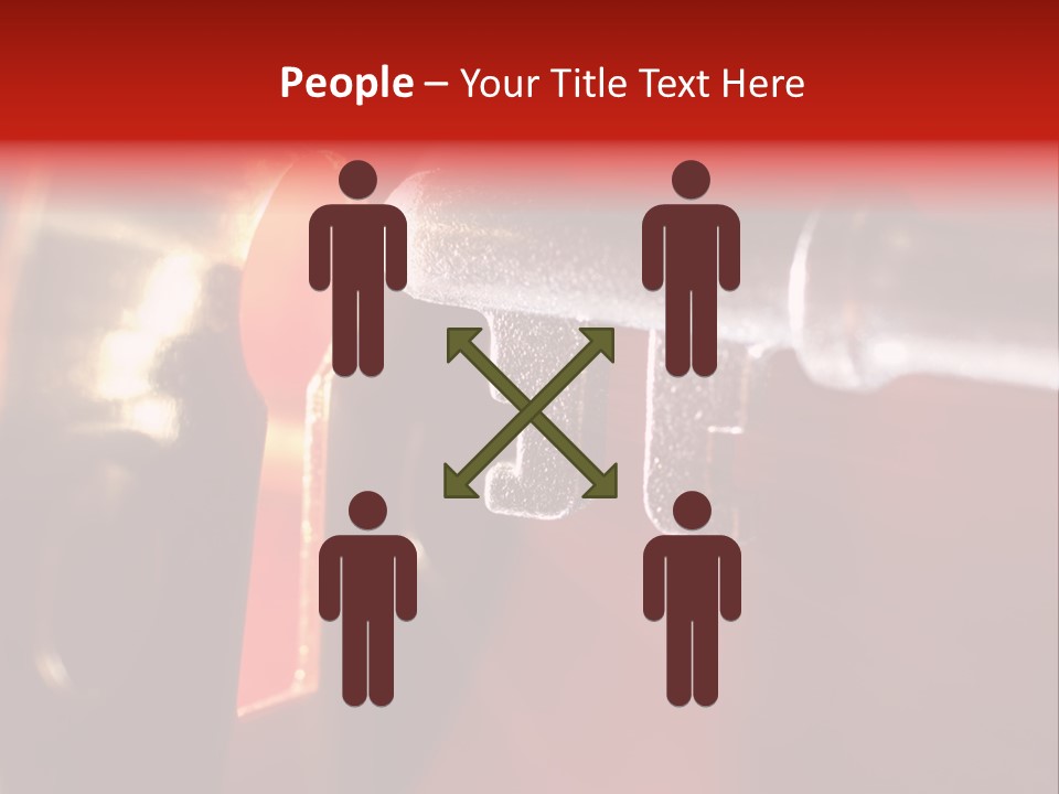 Key & Keyhole With Light Coming From It PowerPoint Template