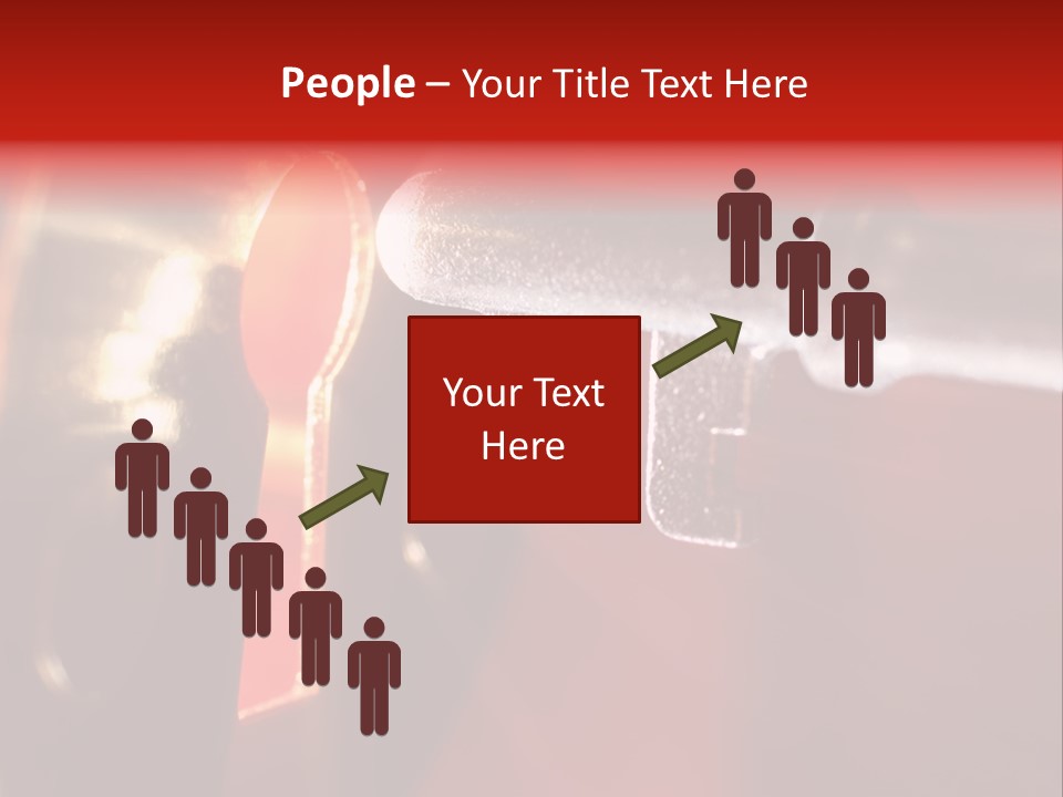 Key & Keyhole With Light Coming From It PowerPoint Template