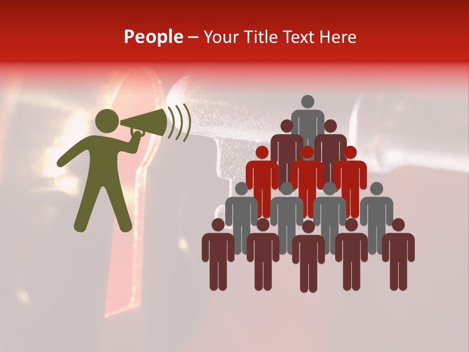 Key & Keyhole With Light Coming From It PowerPoint Template