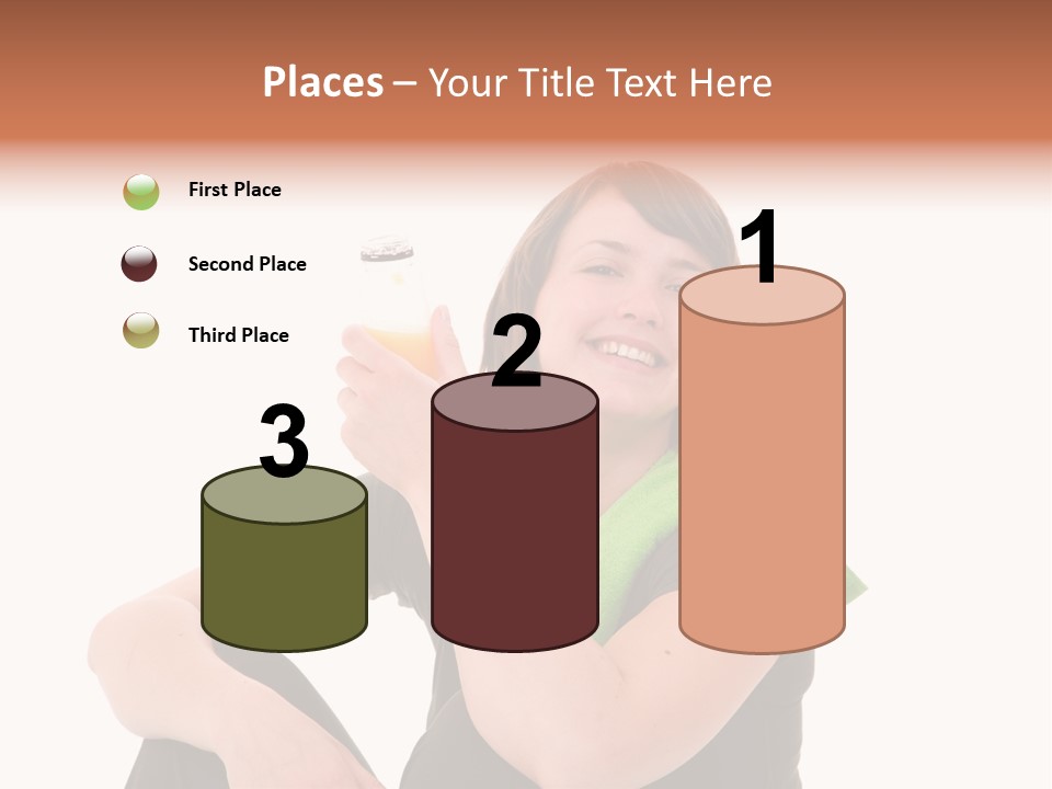 Pretty Brunette Enjoying A Refreshing Drink After Her Workout PowerPoint Template