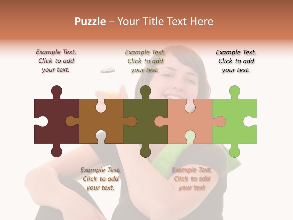 Pretty Brunette Enjoying A Refreshing Drink After Her Workout PowerPoint Template