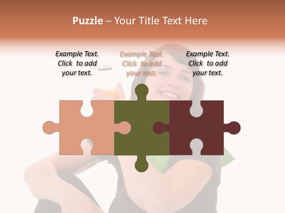 Pretty Brunette Enjoying A Refreshing Drink After Her Workout PowerPoint Template