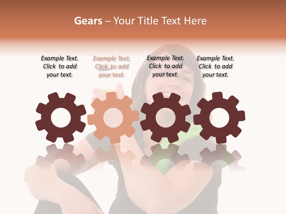 Pretty Brunette Enjoying A Refreshing Drink After Her Workout PowerPoint Template