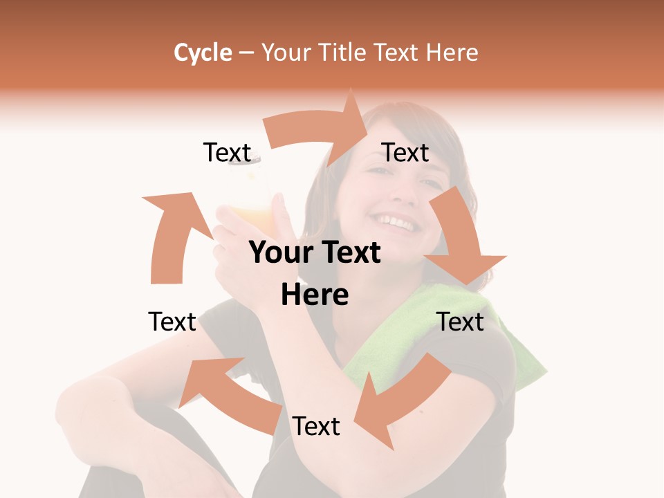 Pretty Brunette Enjoying A Refreshing Drink After Her Workout PowerPoint Template