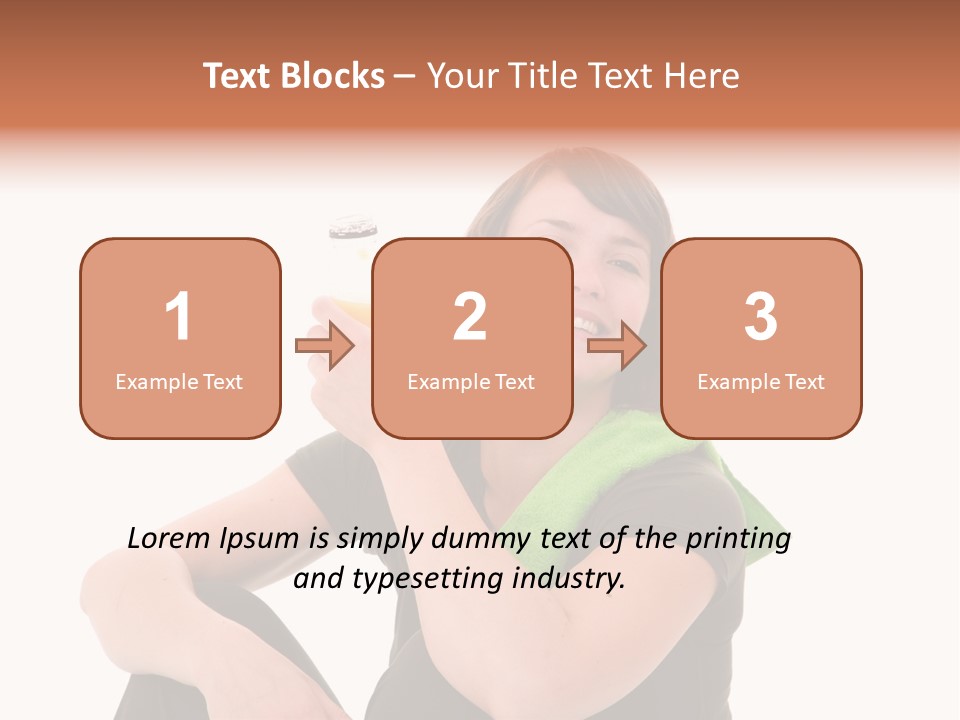 Pretty Brunette Enjoying A Refreshing Drink After Her Workout PowerPoint Template