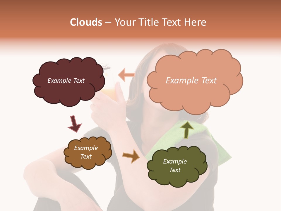 Pretty Brunette Enjoying A Refreshing Drink After Her Workout PowerPoint Template