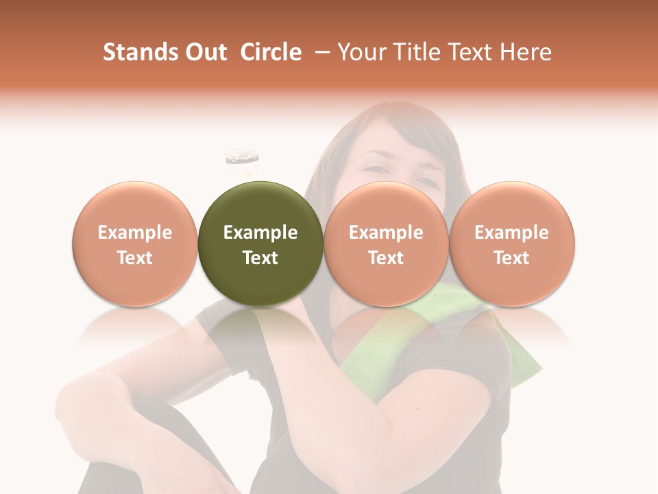 Pretty Brunette Enjoying A Refreshing Drink After Her Workout PowerPoint Template