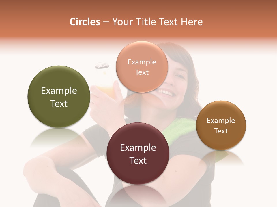 Pretty Brunette Enjoying A Refreshing Drink After Her Workout PowerPoint Template