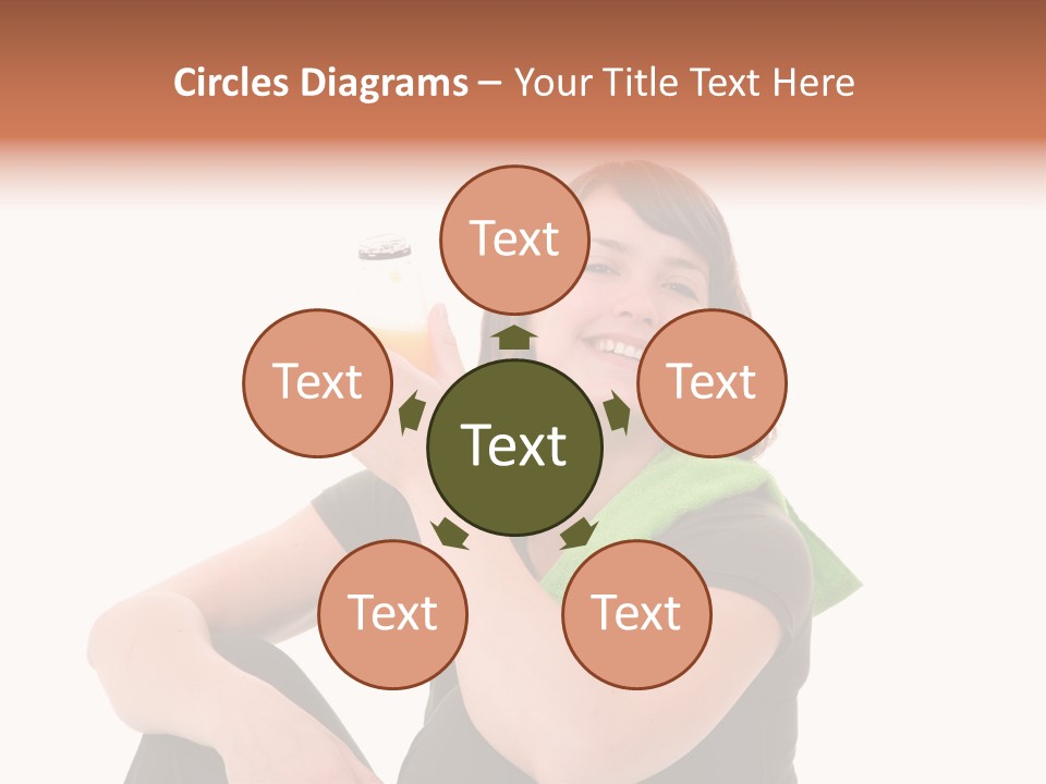 Pretty Brunette Enjoying A Refreshing Drink After Her Workout PowerPoint Template