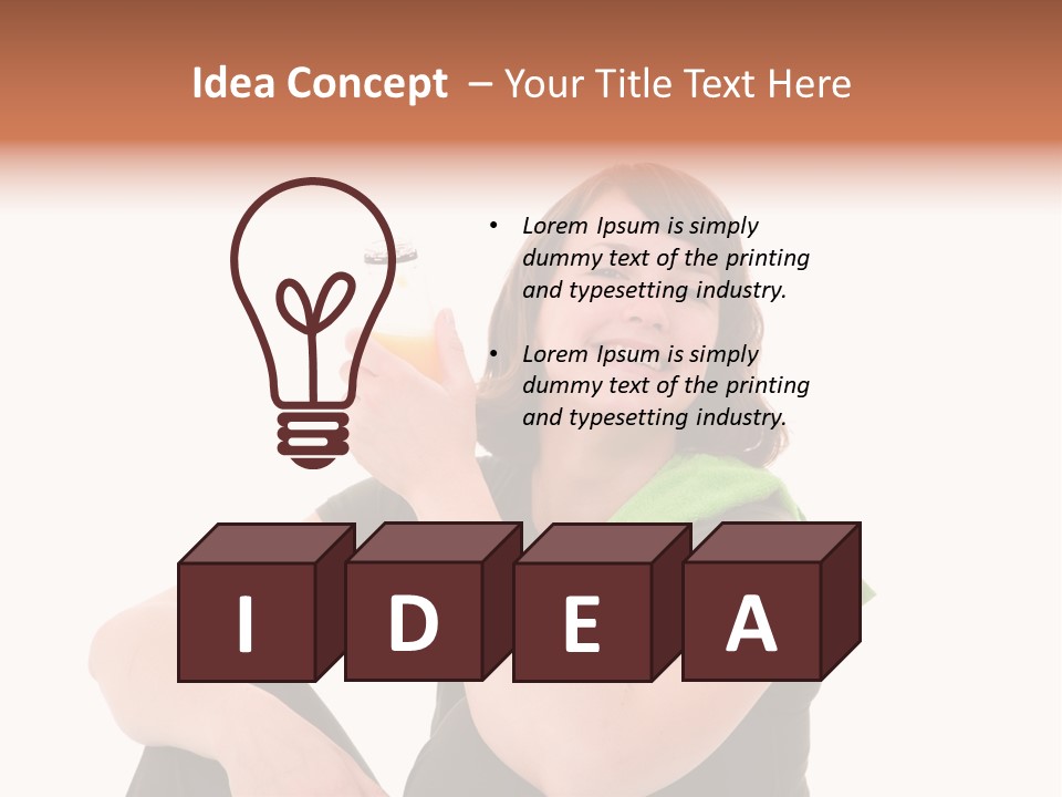 Pretty Brunette Enjoying A Refreshing Drink After Her Workout PowerPoint Template