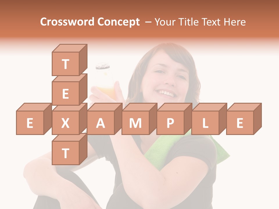 Pretty Brunette Enjoying A Refreshing Drink After Her Workout PowerPoint Template