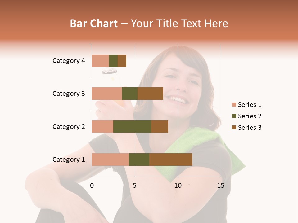 Pretty Brunette Enjoying A Refreshing Drink After Her Workout PowerPoint Template