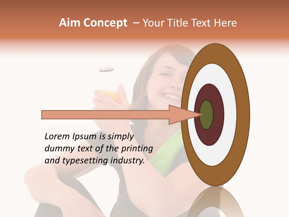 Pretty Brunette Enjoying A Refreshing Drink After Her Workout PowerPoint Template