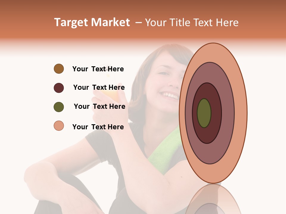 Pretty Brunette Enjoying A Refreshing Drink After Her Workout PowerPoint Template