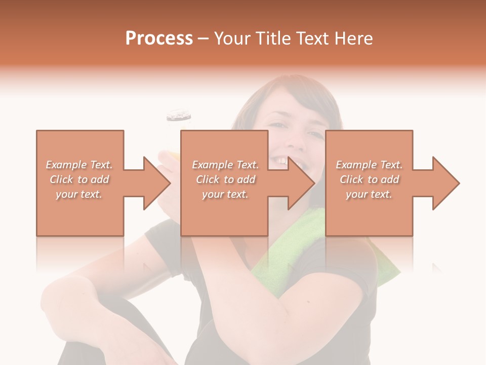 Pretty Brunette Enjoying A Refreshing Drink After Her Workout PowerPoint Template