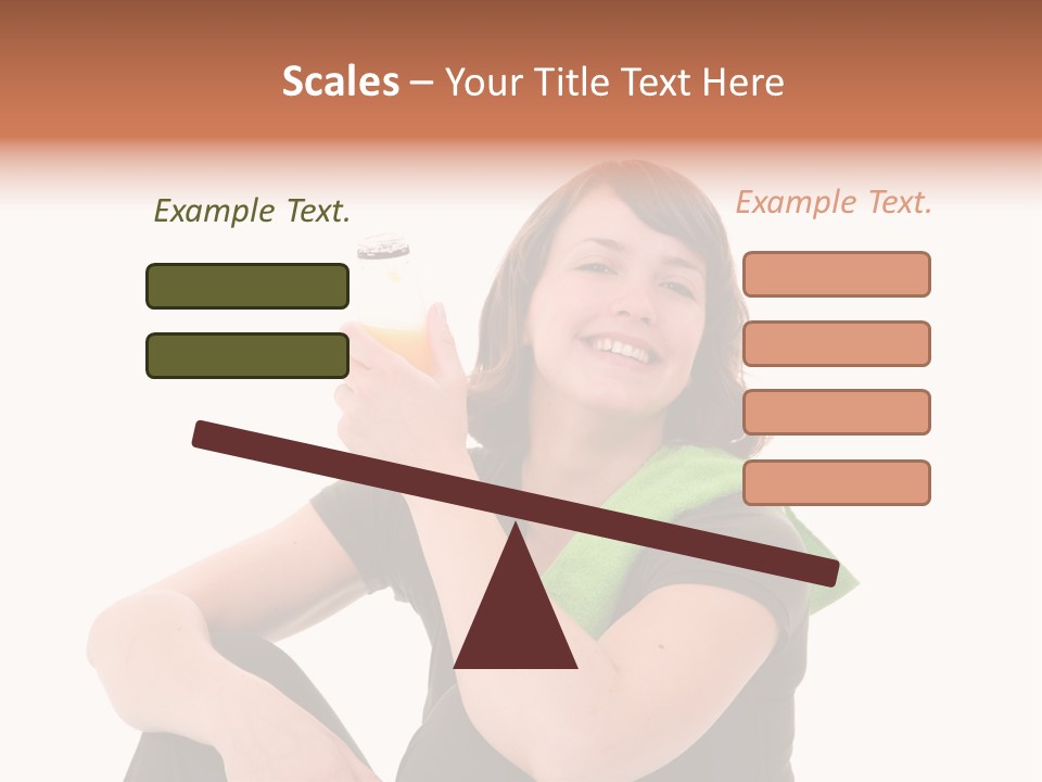 Pretty Brunette Enjoying A Refreshing Drink After Her Workout PowerPoint Template