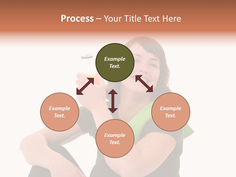 Pretty Brunette Enjoying A Refreshing Drink After Her Workout PowerPoint Template