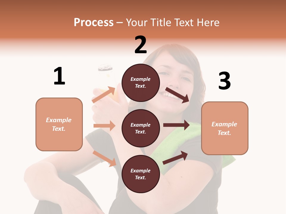 Pretty Brunette Enjoying A Refreshing Drink After Her Workout PowerPoint Template