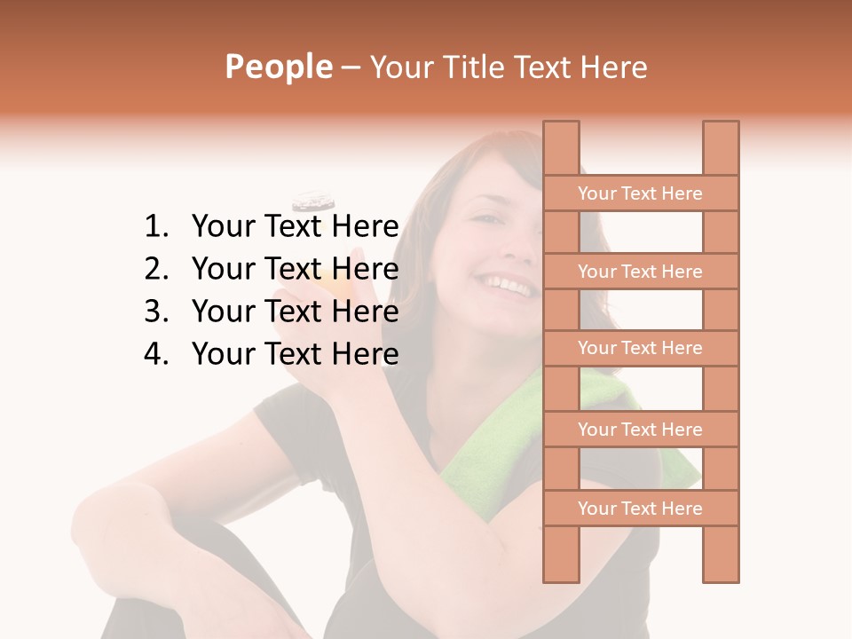 Pretty Brunette Enjoying A Refreshing Drink After Her Workout PowerPoint Template