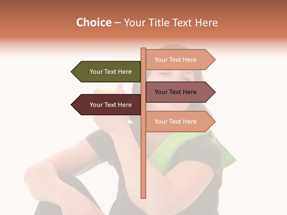 Pretty Brunette Enjoying A Refreshing Drink After Her Workout PowerPoint Template