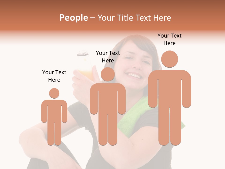 Pretty Brunette Enjoying A Refreshing Drink After Her Workout PowerPoint Template